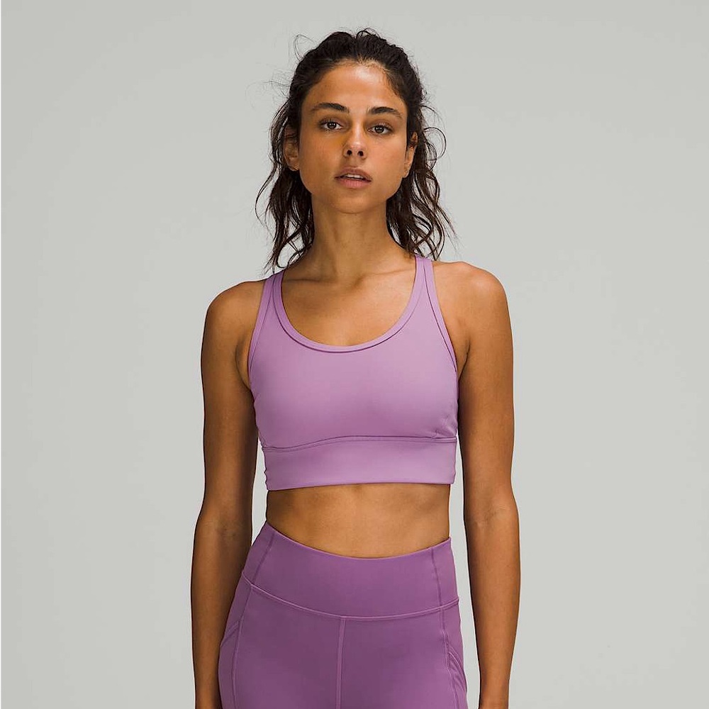 Lululemon Mesh-Back Long Line Train Bra - Wisteria Purple - Size 6